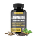 NooMost Organic Ashwagandha 400mg Kapseln w/Black Pepper Extract als Vegan Ashwagandha Ergänzungen für Anti-Stress-Relief, natürliche Mood-Unterstützung, Energie & Fokus-60 Kapseln