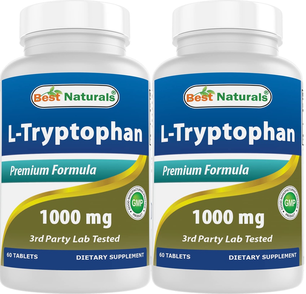 Meilleurs naturels L-Tryptophane 1000 mg 60 comprimés (60 Nombre (paquet de 2))