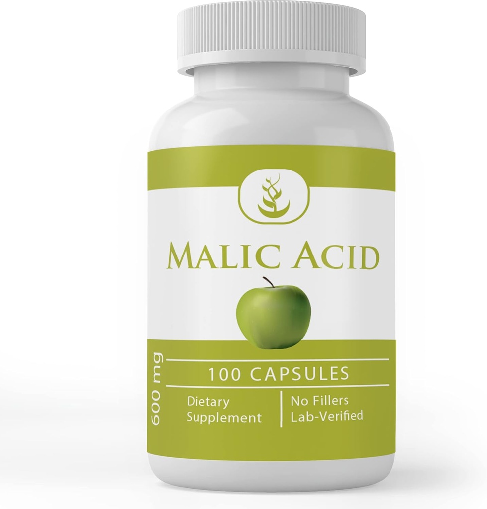 Acide malique (100 capsules) acide alpha-hydroxy, toujours pur, vérifié en laboratoire