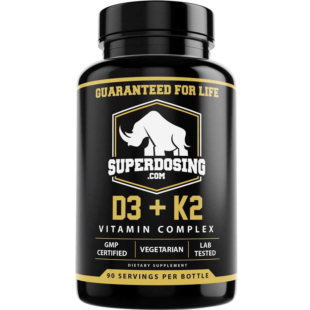 Beste Werte Max Stärke 10.000 iu Vitamin D3 und 1500 mcg Vitamin K2 ergänzt 1 Flasche Pk D3K2 Vitamine und Nahrungsergänzungsmittel. D3-K2 MK4 Kapseln, Best K2D3 Vitamin für Immunsystem.