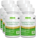 Igennus Fast Action Verdauungsenzyme & Betaine HCl, 10 Broad Spectrum Enzyme mit Protease, Lipase & Lactase, Papain & Bromelain, Pflanzenbasiertes Vegan, Clean Label, für Frauen und Männer, 6 Pack
