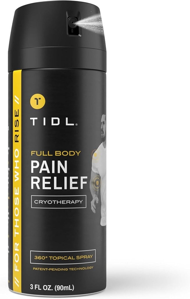TIDL Cryotherapy Pain Relief Spray, 3 Oz, Targeted Neck Pain, Joint & Muskel Schmerz Relief, Organisch, Pflanzenbasierte Menthol, Instant Cooling für Arthritis, Rücken & Knieschmerzen Schmerzen