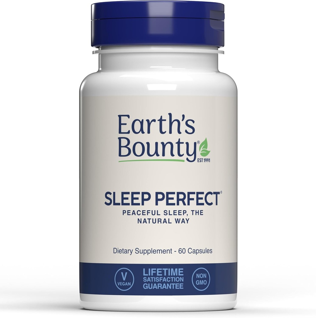 Erd Bounty Sleep Perfect - Natürliche Schlafhilfe- Made w/Herbal Extracts und L-theanine - No Grogginess - 60 Count