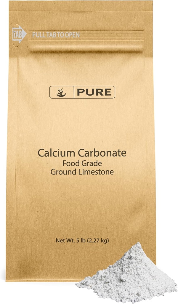 Reine Original Zutaten Calciumcarbonat (5 lb) Nahrungsergänzungsmittel, Lebensmittelkonservierungsmittel, Säureneutralisator