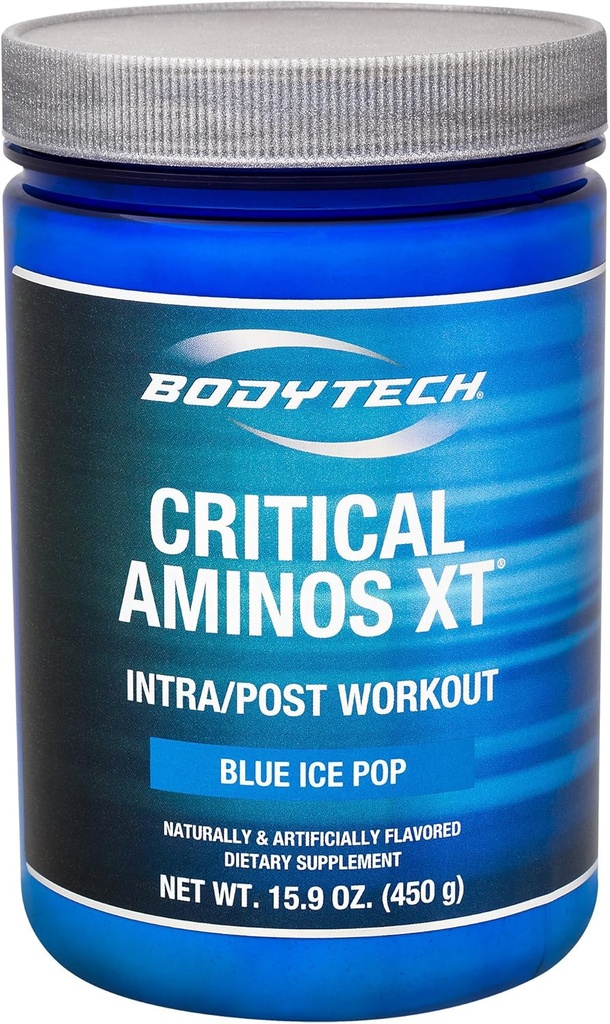 BODYTECH Critical Aminos XT Intra/Post Workout Blue Ice Pop - unterstützt Muskelrückgewinnung (12.4 Unze Pulver)