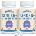 Jagielolia All-In-One Detox Binder Supplément 1500 MG - Haute biodisponibilité, Nettoyant Detox du foie avec Charcoal activé, Zeolite & Clay Bentonite pour les toxines, foie, digestif, 180 Capsules Vegan