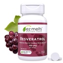 EZ Melts Dissolvable Resveratrol Supplément 150 mg, sans sucre, 1 mois d'approvisionnement - 1 paquet