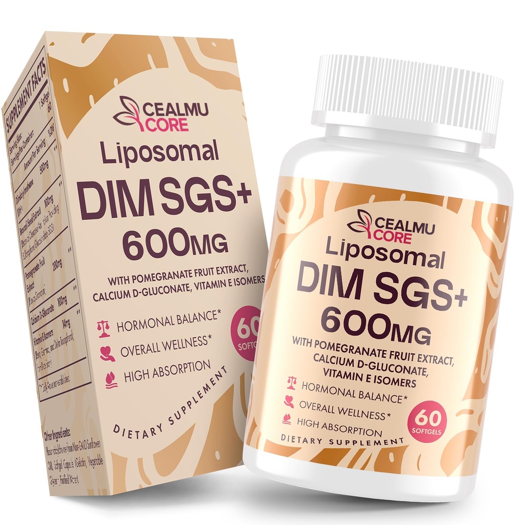 Liposomal DIM SGS-Ergänzung - Hormon-Ergänzung für Damen und Herren, Estrogen-Ergänzungen Enthält Sulforaphane Glucosinolate, Vitamin E, Granatapfelfrucht - Unterstützung Detox und Antioxidans (1 Packung)