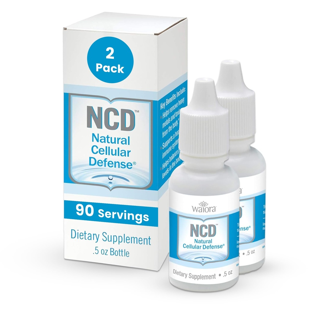 Waiora Natural Cellular Defense (NCD) Liquid Zeolite Drops, Clinoptilolite für Männer und Frauen - Beilage für Immune, Gesunde Gut-Unterstützung, Sauberkeit, pH Balance (0,5oz Bottle, 2 Ct – 180 serv)