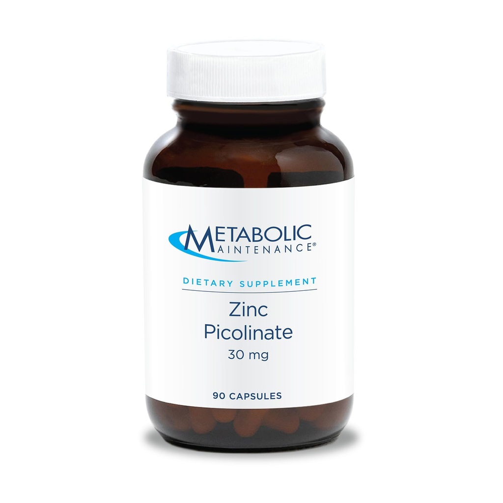 Metabolische Wartung Zink Picolinat 30 mg - Zink-Ergänzung für Männer und Frauen mit Vitamin C, Reiner Mineral-Support-Komplex für Immungesundheit, 30mg pro Kapsel - 90 Kapseln