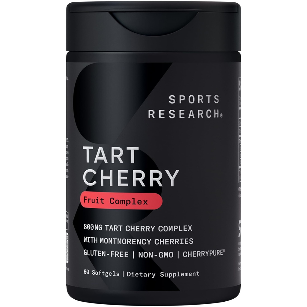 Sportforschung Tart Cherry Kapseln - Hergestellt aus Montmorency Tart Cherries - Non-GMO & Gluten Free - 60 Liquid Softgels