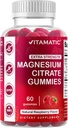 Vitamatic Extra Strength Magnesium Gummies – 255 mg Elemental Magnesium per Serving – 60 Gummies (2-Pack) Supports Relaxation, Muscle Function, Bone Health & Energy – Vegan, Non-GMO, Gluten-Free
