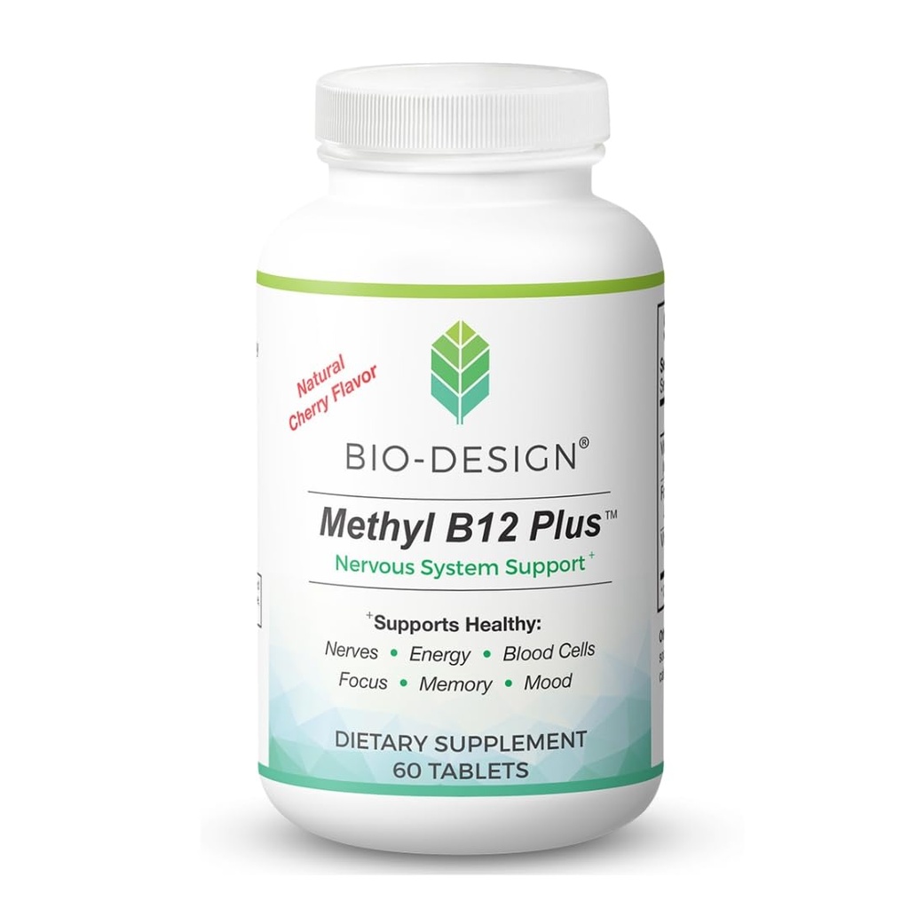 Methyl B12 5000 mcg Plus Folate Supplement - Methylcobalamin, L-Methylfolat - Methyliert & Bioverfügbar – Unterstützt gesundes Nervensystem, Energiemetabolismus, & Gehirngesundheit - 60 Tabletten