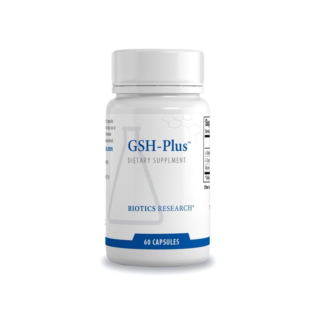 Recherche en biotique GSH Plus 150 milligrammes Glutathion Plus NAC et Glycine, Antioxydant fort, soutient la santé du foie, Santé cellulaire 60 Capsules