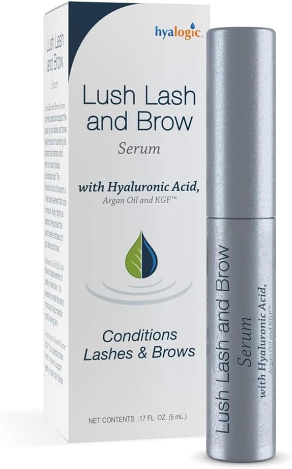 Hyalogic HA Lush Lash and Brow Serum avec acide hyaluronique, huile d'argan et KGFTM pour la préparation des cils et des sourcils - 0.17 Ounce