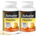 Airborne 1000mg Vitamin C + Zink Immununterstützung Ergänzung Kautabletten, Citrus Flavor mit leistungsstarken Antioxidantien Vitamine A C & E, 116 Kautabletten (2 Packung)