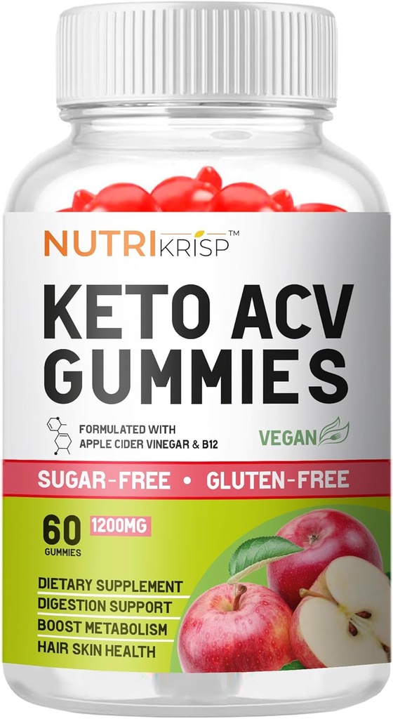 Keto ACV Gummies Advanced Weight Loss & Rapid Belly Fat Burn - Sugar-Free Gluten Free Super Apple Cider Essig Nahrungsergänzung für Herren Frauen (1200MG)