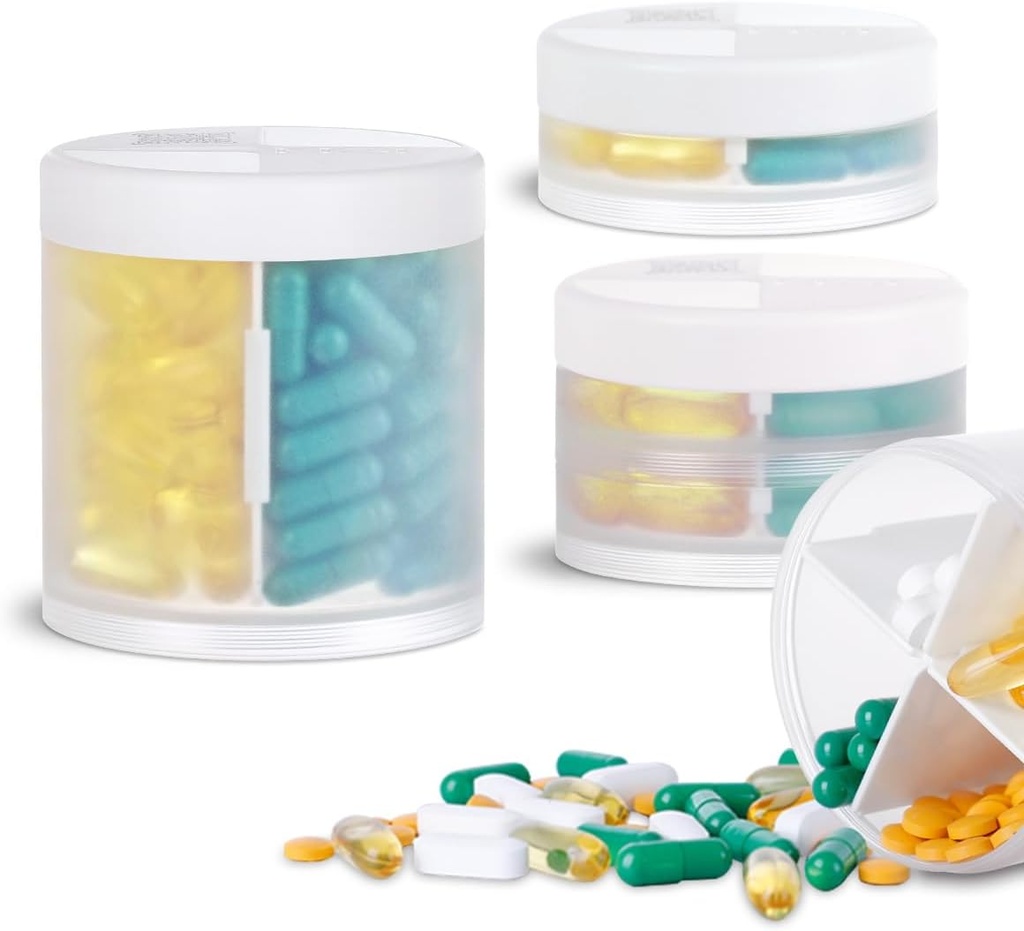3 packs Organisateur et distributeur de pilules de grande capacité de taille différente
