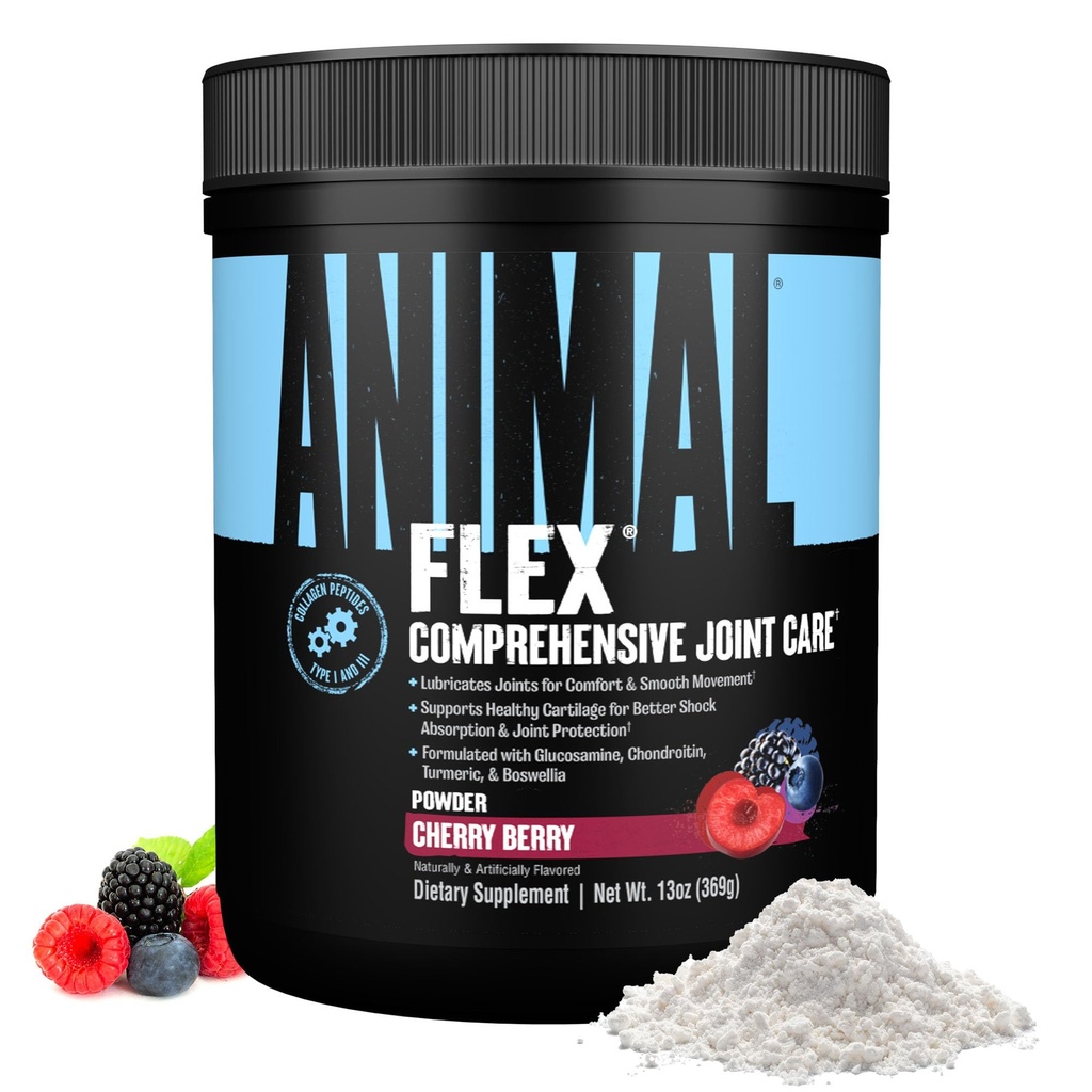 Animal Flex Powder - Joint Support Supplement für Schmerzlinderung, Reparatur und Wiederherstellung von Muskeln mit Kurkuma, Glucosamin, Chondroitin, MSM, Collagen und Boswellia, Great Tasting Cherry Flavor, 30 Scoops