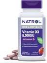 Natrol Fast Dissolve Vitamin D3 5.000 IU, Nahrungsergänzungsmittel für Knochen und Gelenkgesundheit, Knochenunterstützungsergänzung, 90 Tabletten, 90 Tage Versorgung