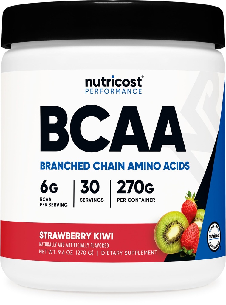 Nutricost BCAA poudre (Strawberry Kiwi, 30 portions) - Rapport optimal 2:1:1