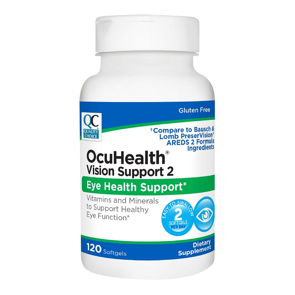 Qualität Wahl Ocuhealth, Augengesundheit Vission Unterstützung 2 Vitamin & Mineral Supplement Softgels, 120 Zähler Flaschen