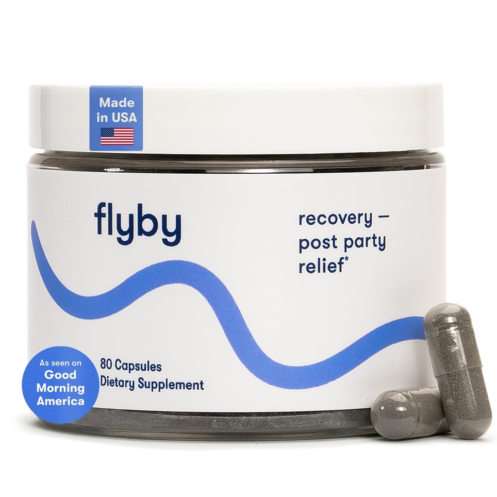 Flyby Erholungsergänzung - All The Hang, Ohne das Over!TM - mit Milchdistel, Vitamin C, Aktivkohle und Apfelessig - Pre & Post Trinkformel (80 Count)