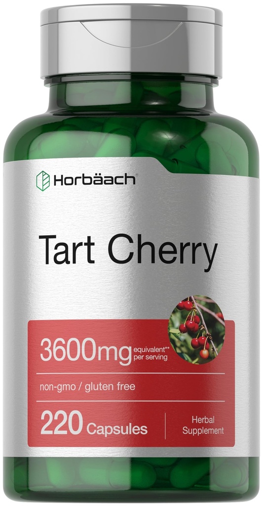 Horbäach Tart Kirsch Extrakt Kapseln | 3600mg | 220 Pillen | Non-GMO, Gluten Free | Traditionelle Kräuterergänzung