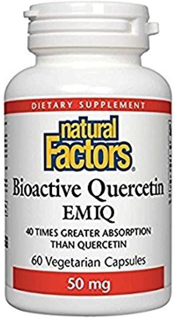 Natürliche Faktoren Bioactive Quercetin EMIQ 50mg, 60 vegetarische Kapseln