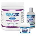 KALA Health MSMPure Starter Bundle avec MSM Coarse Flakes 1lb, MSM Muscle & Joint Cream 2oz et MSM Gel avec Aloe 8oz biologique