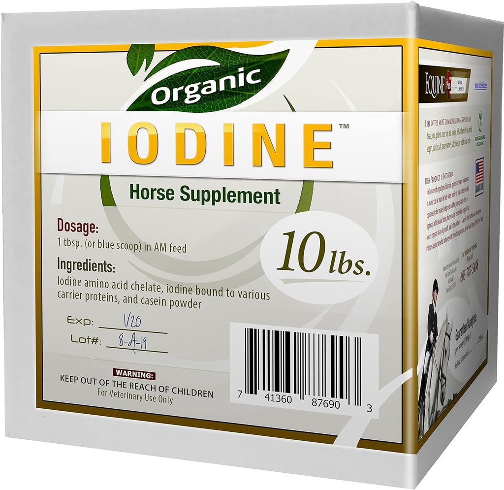Bio-Iodin 10 lbs. - Nahrungsergänzungsmittel für Pferde, Tiere - w/ 18 Aminosäuren