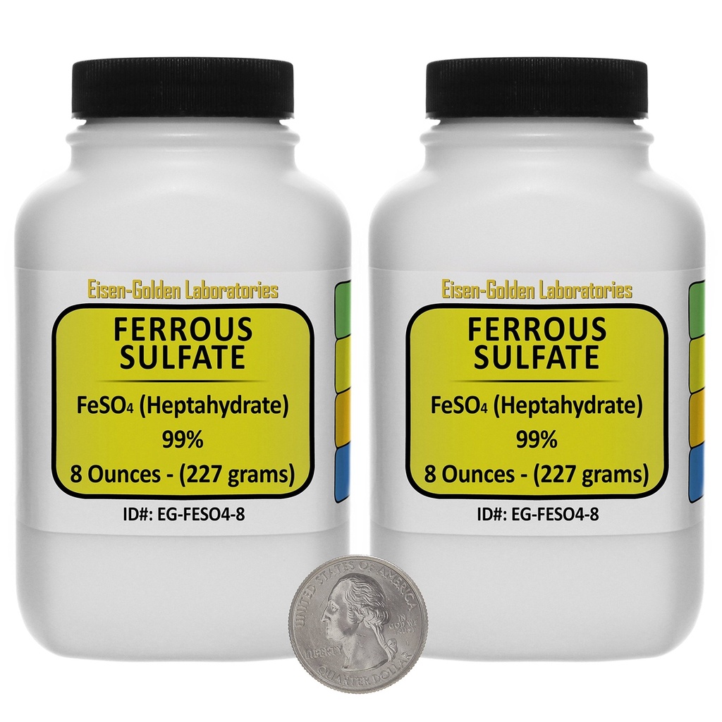 Eisensulfat [FeSO4] 99% ACS-Grad-Pulver 1 Lb in zwei Space-Saver-Flaschen