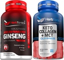 Korean Red Panax Ginseng 1500mg - Hohe Potenz Ginseng für Energie, Leistung und Immununterstützung für Männer & Frauen - Keto Gummis mit MCT + Collagen | Zucker Free | Anti Aging, Haarwachstum & starke Nägel