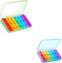 ASprink Grüne und blaue Pille Organizer 3 Mal am Tag - Wöchentliche Pille Box 3 Mal am Tag, Tägliche Pille Box 7 Tage Medizin Organizer