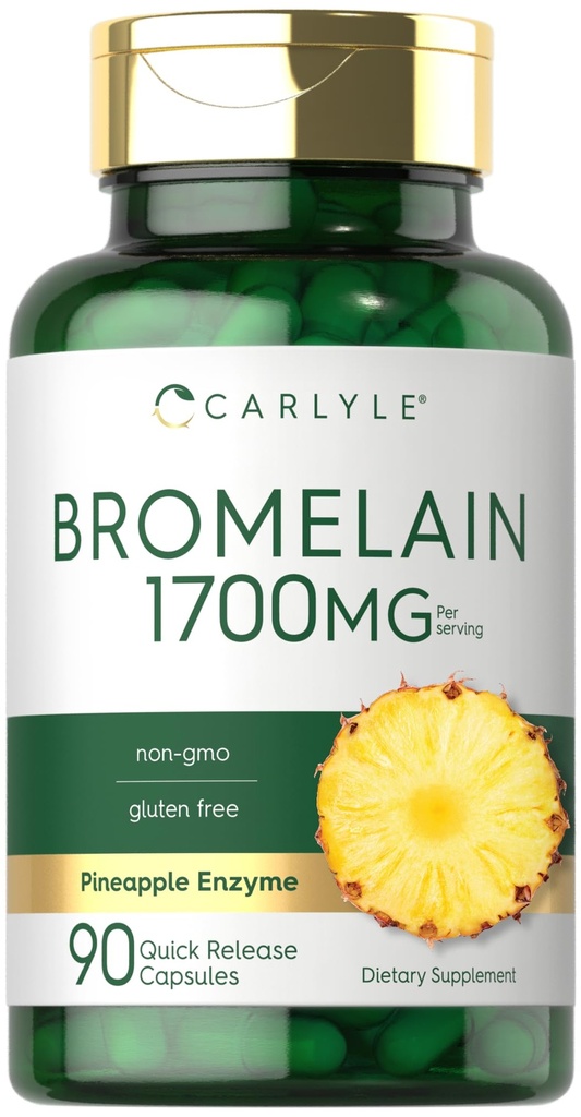Carlyle Bromelain 1700 mg | 90 Kapseln | Ananas Enzymergänzung | Non-GMO und Glutenfrei