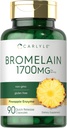 Carlyle Bromelain 1700 mg | 90 Kapseln | Ananas Enzymergänzung | Non-GMO und Glutenfrei