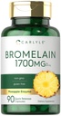 Carlyle Bromelain 1700 mg | 90 Kapseln | Ananas Enzymergänzung | Non-GMO und Glutenfrei