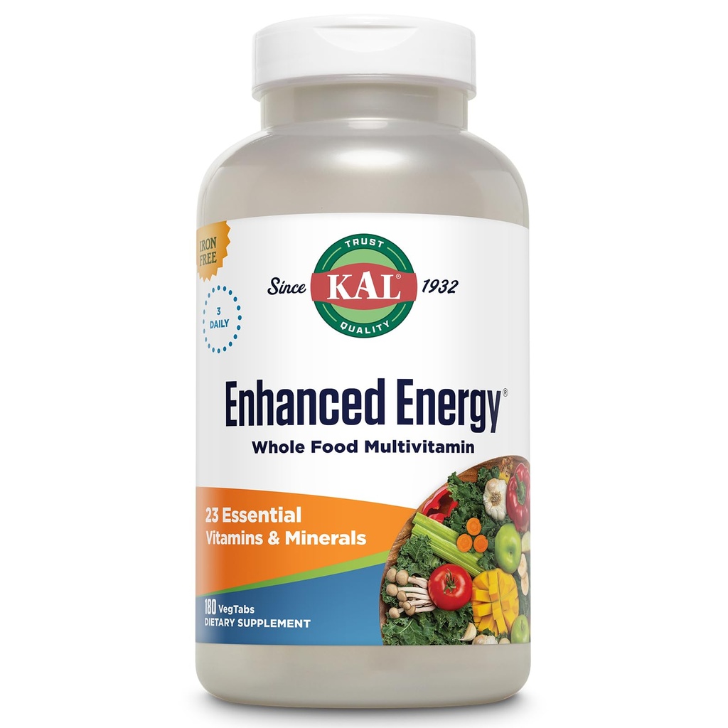 KAL® Multivitamines et minéraux à base d'aliments entiers avec des antioxydants, des enzymes digestives et des caroténoïdes naturels
