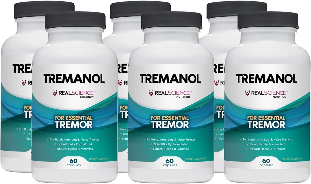 Tremanol – Pack of 6 - Natürliche Hilfe für essentielle Tremor - Bietet Relief für schattige Hände, Arm, Bein, & Voice Tremors