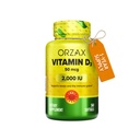 ORZAX Vitamine D3 2000 iu (50 mcg) – Non-OGM, sans gluten, sans sucre, sans lait – 1 an d'approvisionnement pour la fonction musculaire forte et le soutien immunitaire – supplément d'humeur pour le bien-être (360 Softgel)