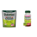 Dulcolax Soft Chews Saline Laxative Mixte Berry (60ct) Soulagement doux de Constipation et de Fruits à mâcher, Saline Laxative, Cerise Berry (30ct) Soulagement de Constipation sans crampes
