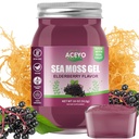 ACEYO (18 OZ) Irish Elderberry Sea Moss Gel Organic Raw Vegan Flavor 102 Vitamine und Mineralien Wild Harvested Non-GMO Immune Defense Booster Schilddrüse Verdauungsunterstützung