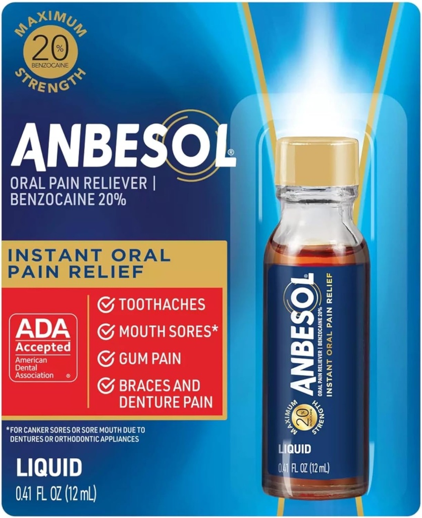 Anbesol liquide de résistance maximale, 0,41 Fl Oz