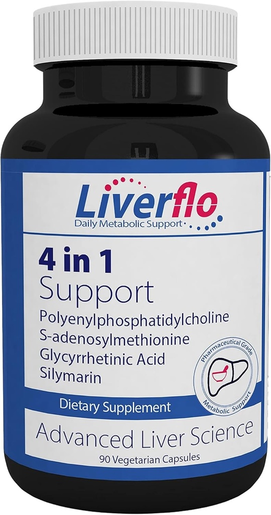 Nutrasal LiverFlo Liver Support PPC Polyenylphosphatidylecholin S-adesnosylmethionin Glycyrrhetinsäure Silymarin Supplement Vegetarische Kapseln