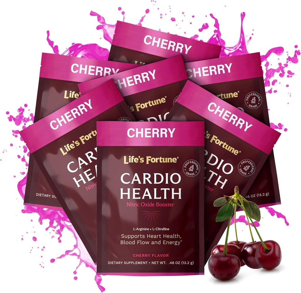 Life's Fortune L Arginine L Citrulline Ergänzung Pulver - Hohe Potenz Nitric Oxid Ergänzung Booster mit natürlichem Kirschen Geschmack (7 Servierungen (Pack von 1), Kirsche)