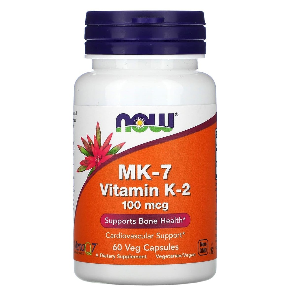 Jetzt Lebensmittel Vitamin K-2 (MK7) Veg Kapseln, 100 mcg, 60 Count, Packung von 2