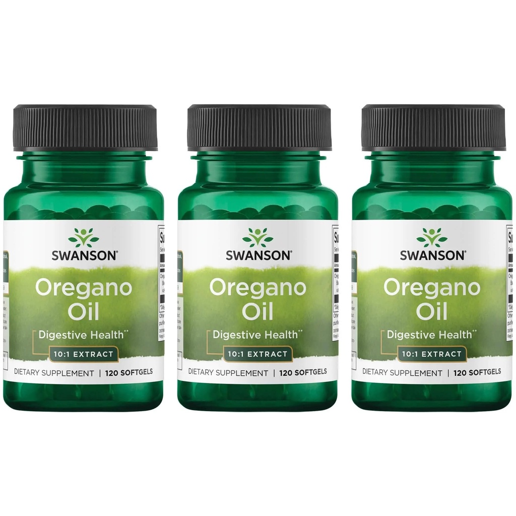 Swanson Oregano Öl 10:1 Extrakt - Natürliche Ergänzung Förderung Verdauungs- und Atemunterstützung - Unterstützt gastrointestinale System- und Urinary Tract Health - (120 Softgels, je 150mg) (3 Pack)