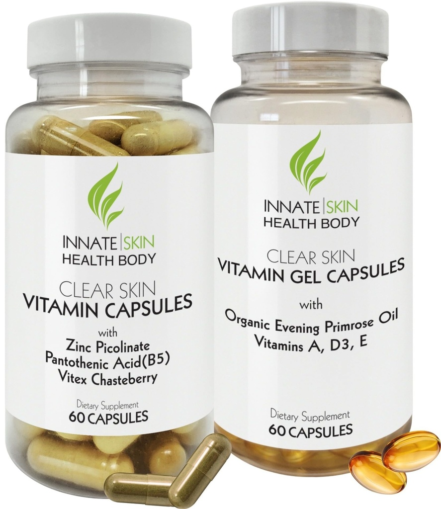 Klare Haut Akne Vitamin System | 20 Antioxidantien, Botanicals & Minerals | 60 Count Pack von 2