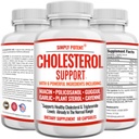 Supplément de réduction du cholestérol qui fonctionne, soutient le cholestérol, le triglycéride, le LDL et le HDL inférieur, naturellement, le cœur capsules naturelles saines avec l'ail, les stérols végétaux, Niacine, Guggul, 60 Ct