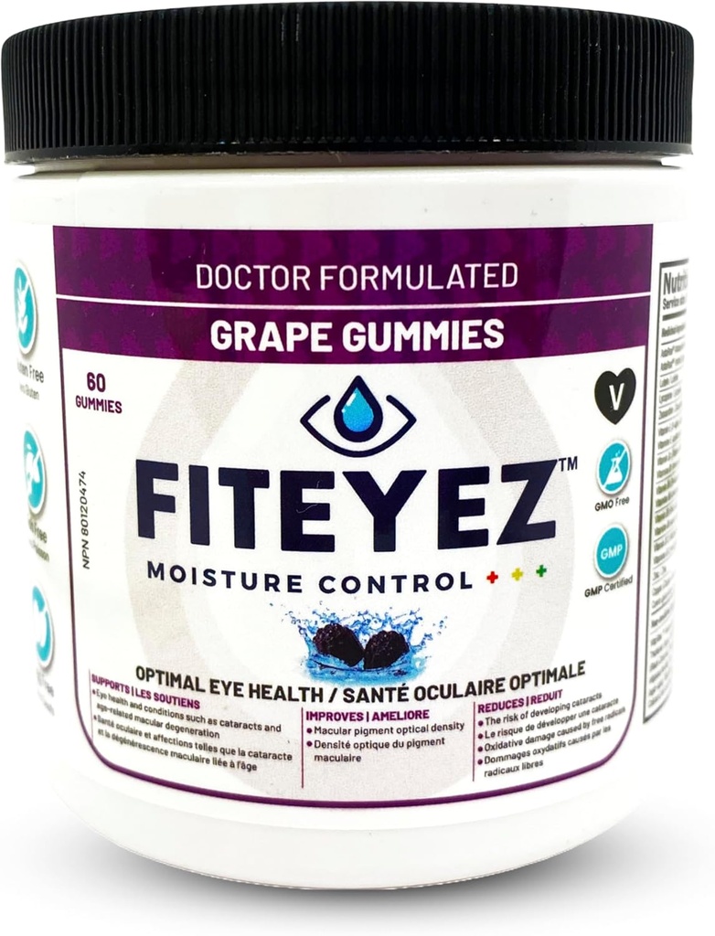 Augen-Vitamin-Gummien - Astaxanthin, Lutein und Zeaxanthin-Ergänzungen - 11 essentielle Okular-Nährstoffe - Nicht-GMO & Glutenfreie Ergänzung - umfasst Vitamin E, B1, B6, B9 & B12-60-Gummi